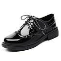 OKJ Black Womens Oxford Lace Up Slip