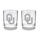 Oklahoma Sooners Satin Finish Rock Glass Set of 2 14oz