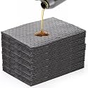 Okllen 100 Pack Oil Absorbent Pads, 13"x10" Single Weight Dimpled Pad, Oil Spill Mat for Absorbing Protecting Home Garage Basement, Grey