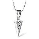 Okos Men's Fashion Jewellery Solid Spear Point Arrowhead Pendant Necklace With Chain For Boys and Men PD1000875