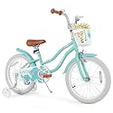 Olakids Kids Bike, 12 14 16 18 Inch Toddlers Bike with Training Wheels Basket Safety Bell Adjustable Seat Handlebar, Children's Bicycle for Girls Boys (18 Inch, Green)