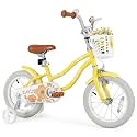 Olakids Kids Bike, 12 14 16 18 Inch Toddlers Bike with Training Wheels Basket Safety Bell Adjustable Seat Handlebar, Children's Bicycle for Girls Boys (14 Inch, Mango)