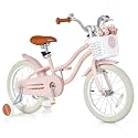 Olakids Kids Bike, 12 14 16 18 Inch Toddlers Bike with Training Wheels Basket Safety Bell Adjustable Seat Handlebar, Children's Bicycle for Girls Boys