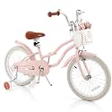Olakids Kids Bike, 12 14 16 18 Inch Toddlers Bike with Training Wheels Basket Safety Bell Adjustable Seat Handlebar, Children's Bicycle for Girls Boys (18 Inch, Pink)