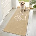 OLANLY Dog Door Mat for Muddy Paws 70x32, Paw Print Design Chenille Mud Mat