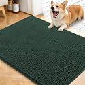 OLANLY Dog Door Mat for Muddy Paws 40x32, Super Absorbent Chenille Mud Mat