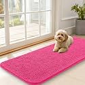 OLANLY Dog Door Mat for Muddy Paws 47x20, Super Absorbent Chenille Mud Mat