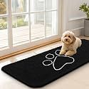 OLANLY Dog Door Mat for Muddy Paws 47x17, Paw Print Design Chenille Mud Mat