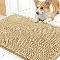 OLANLY Dog Door Mat for Muddy Paws 30x17, Super Absorbent Chenille Mud Mat