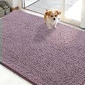 OLANLY Dog Door Mat for Muddy Paws 50x30, Super Absorbent Chenille Mud Mat