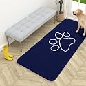 OLANLY Dog Door Mat for Muddy Paws 54x24, Paw Print Design Chenille Mud Mat