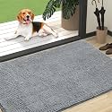 OLANLY Dog Door Mat for Muddy Paws 47x32, Super Absorbent Chenille Mud Mat