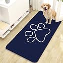 OLANLY Dog Door Mat for Muddy Paws 47x24, Paw Print Design Chenille Mud Mat