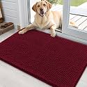 OLANLY Dog Door Mat for Muddy Paws 35x24, Super Absorbent Chenille Mud Mat