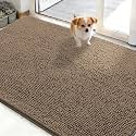 OLANLY Dog Door Mat for Muddy Paws 48x30, Super Absorbent Chenille Mud Mat