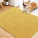OLANLY Dog Door Mat for Muddy Paws 40x32, Super Absorbent Chenille Mud Mat