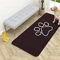 OLANLY Dog Door Mat for Muddy Paws 54x24, Paw Print Design Chenille Mud Mat