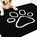 OLANLY Dog Door Mat for Muddy Paws 34x21, Paw Print Design Chenille Mud Mat
