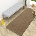 OLANLY Dog Door Mat for Muddy Paws 59x24, Super Absorbent Chenille Mud Mat