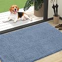 OLANLY Dog Door Mat for Muddy Paws 47x32, Super Absorbent Chenille Mud Mat