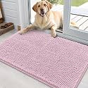 OLANLY Dog Door Mat for Muddy Paws 36x24, Super Absorbent Chenille Mud Mat