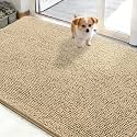 OLANLY Dog Door Mat for Muddy Paws 48x30, Super Absorbent Chenille Mud Mat