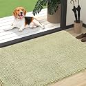 OLANLY Dog Door Mat for Muddy Paws 47x32, Super Absorbent Chenille Mud Mat