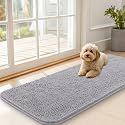 OLANLY Dog Door Mat for Muddy Paws 47x20, Super Absorbent Chenille Mud Mat