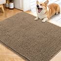 OLANLY Dog Door Mat for Muddy Paws 40x32, Super Absorbent Chenille Mud Mat