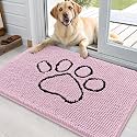 OLANLY Dog Door Mat for Muddy Paws 36x24, Paw Print Design Chenille Mud Mat