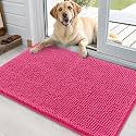 OLANLY Dog Door Mat for Muddy Paws 36x24, Super Absorbent Chenille Mud Mat