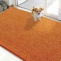 OLANLY Dog Door Mat for Muddy Paws 48x30, Super Absorbent Chenille Mud Mat