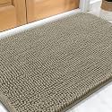 OLANLY Dog Door Mat for Muddy Paws 34x21, Super Absorbent Chenille Mud Mat