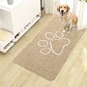 OLANLY Dog Door Mat for Muddy Paws 40x24, Paw Print Design Chenille Mud Mat
