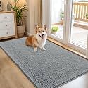 OLANLY Dog Door Mat for Muddy Paws 54x32, Super Absorbent Chenille Mud Mat
