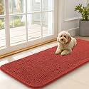 OLANLY Dog Door Mat for Muddy Paws 47x20, Super Absorbent Chenille Mud Mat