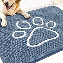 OLANLY Dog Door Mat for Muddy Paws 32x20, Paw Print Design Chenille Mud Mat
