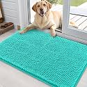 OLANLY Dog Door Mat for Muddy Paws 36x24, Super Absorbent Chenille Mud Mat