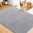 OLANLY Dog Door Mat for Muddy Paws 40x32, Super Absorbent Chenille Mud Mat
