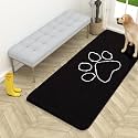OLANLY Dog Door Mat for Muddy Paws 54x24, Paw Print Design Chenille Mud Mat