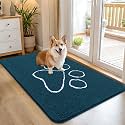 OLANLY Dog Door Mat for Muddy Paws 45x27, Paw Print Design Chenille Mud Mat