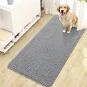 OLANLY Dog Door Mat for Muddy Paws 47x24, Super Absorbent Chenille Mud Mat