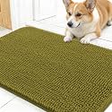 OLANLY Dog Door Mat for Muddy Paws 30x17, Super Absorbent Chenille Mud Mat