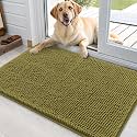 OLANLY Dog Door Mat for Muddy Paws 35x24, Super Absorbent Chenille Mud Mat