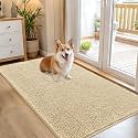 OLANLY Dog Door Mat for Muddy Paws 54x32, Super Absorbent Chenille Mud Mat