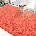 OLANLY Dog Door Mat for Muddy Paws 48x30, Super Absorbent Chenille Mud Mat