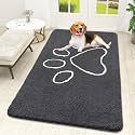 OLANLY Dog Door Mat for Muddy Paws 59x32, Paw Print Design Chenille Mud Mat