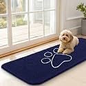 OLANLY Dog Door Mat for Muddy Paws 47x17, Paw Print Design Chenille Mud Mat