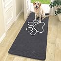 OLANLY Dog Door Mat for Muddy Paws 70x24, Paw Print Design Chenille Mud Mat