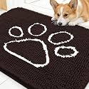 OLANLY Dog Door Mat for Muddy Paws 30x20, Paw Print Design Chenille Mud Mat